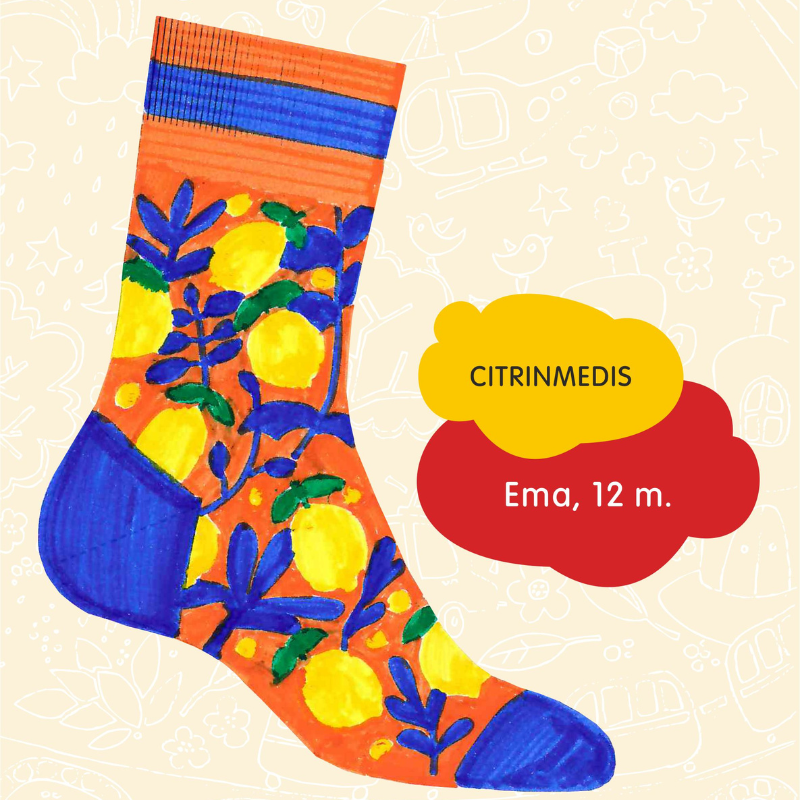 Vaikų kojinės „Citrinmedis“