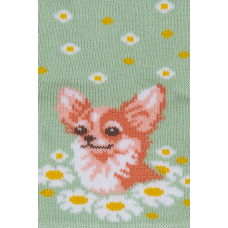 Kūdikių kojinės „Šunytė gėlėse“