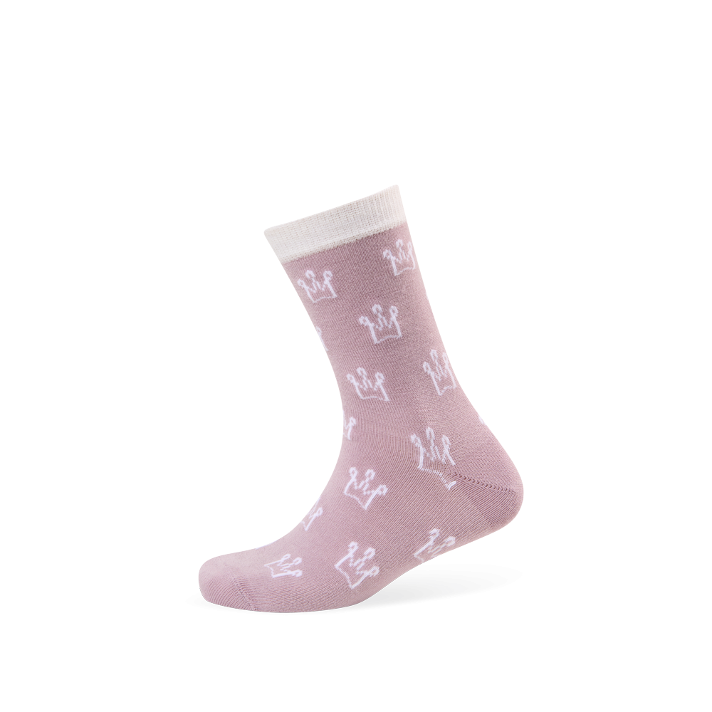 Thin wool socks "Stylised crowns" 2