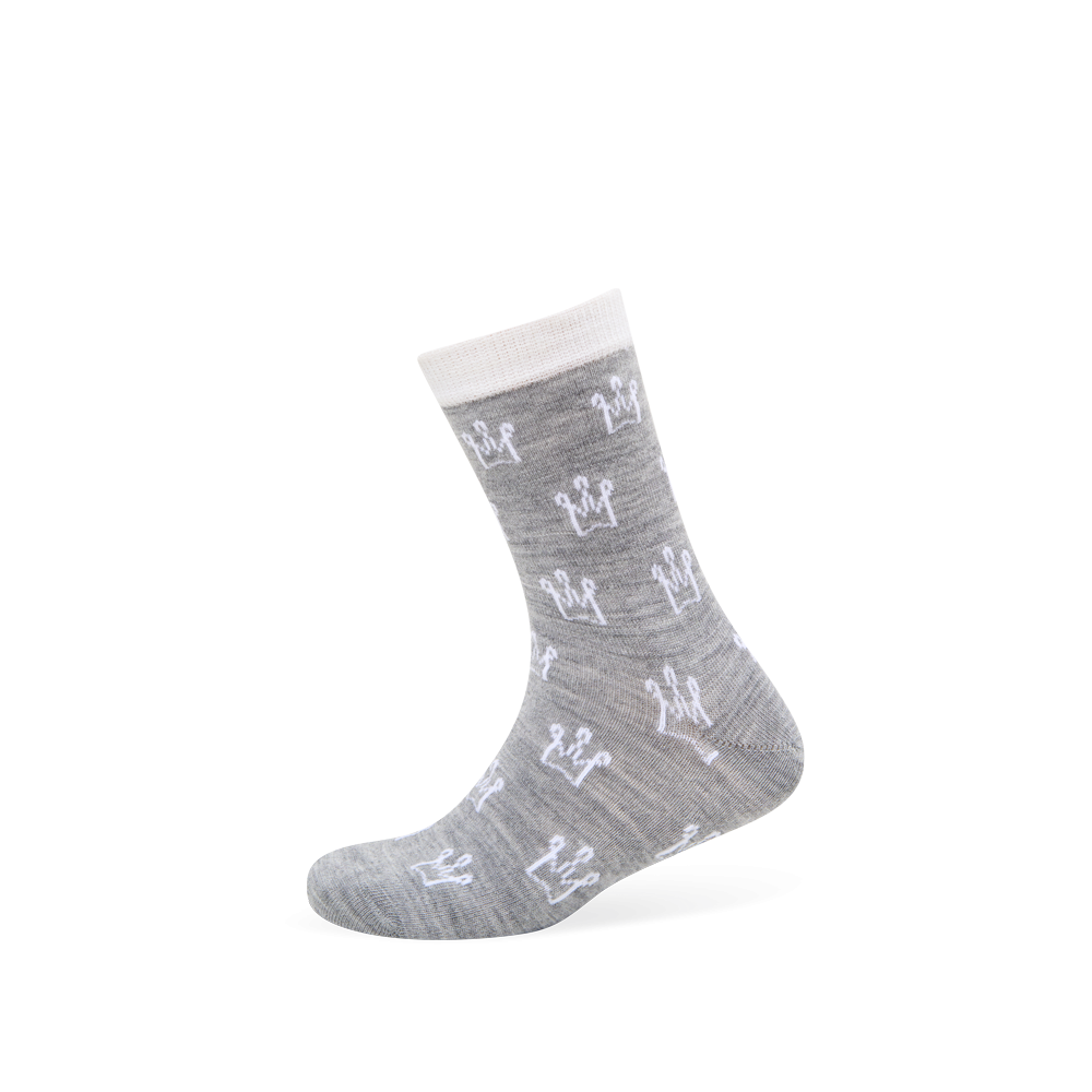 Thin wool socks "Stylised crowns" 2