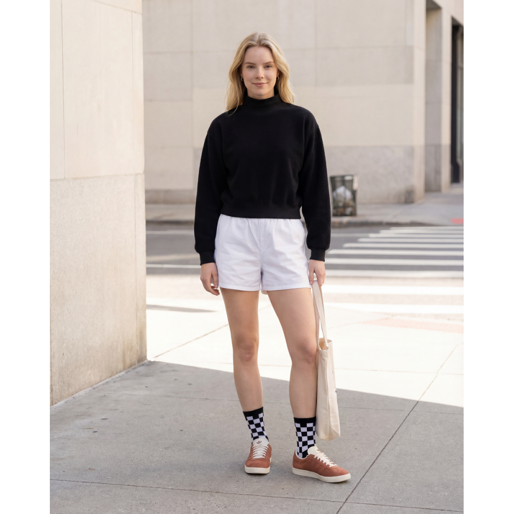 Moterų kojinės „Juoda balta“ 3