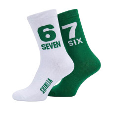 6 7 žalia/balta vaikų kojinės