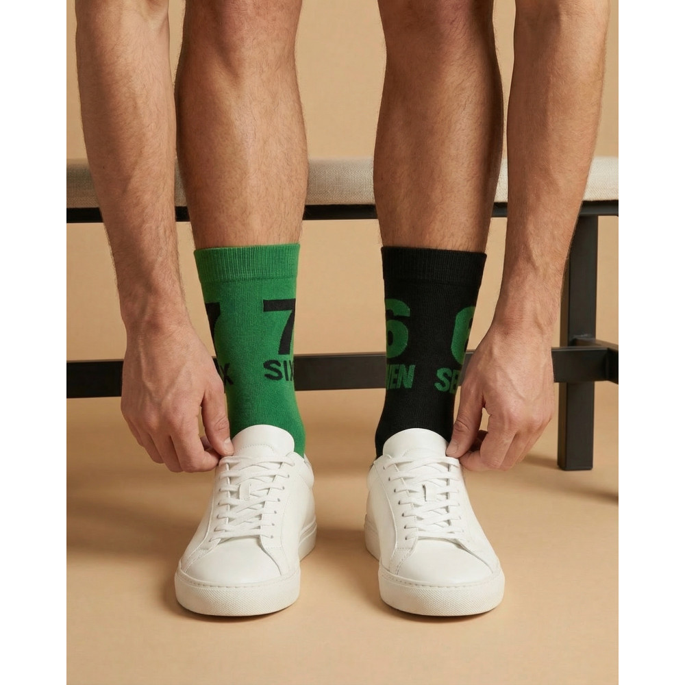 6 7 juoda/žalia vyrų kojinės 2