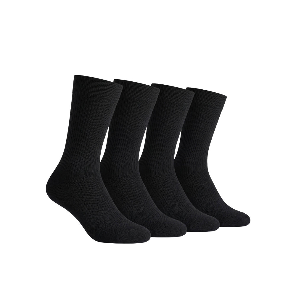 Rib medvilninės kojinės – juodos (4 poros) 1