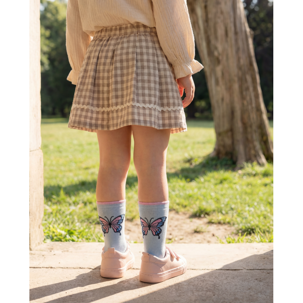 Medvilninės mergaitiškos kojinės ,,Drugelis" 5