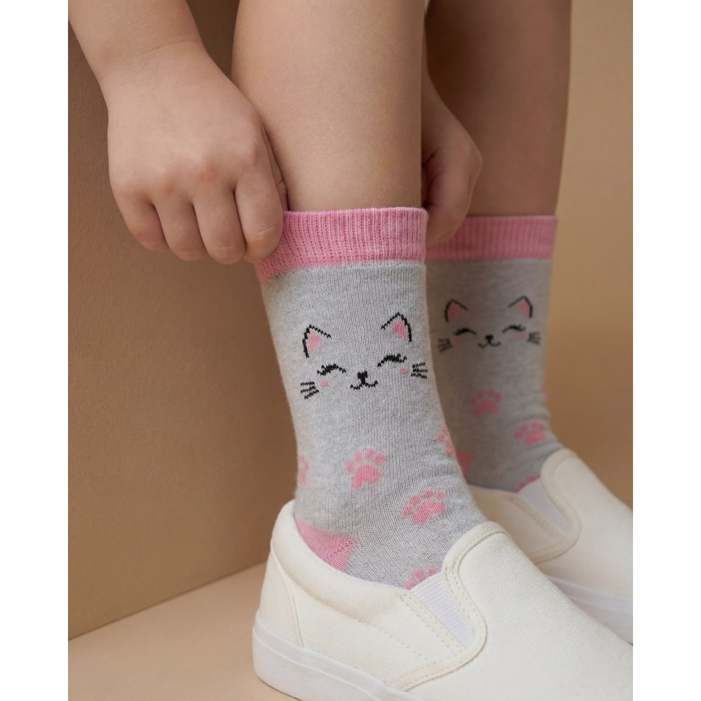 Medvilninės mergaitiškos kojinės ,,Pėdutės" 3