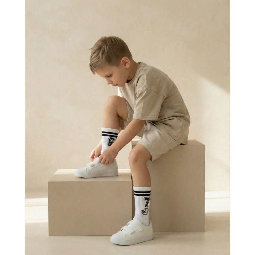 6/7 White Kids' Socks 4