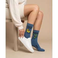 6/7 Mėlynos Moteriškos Kojinės