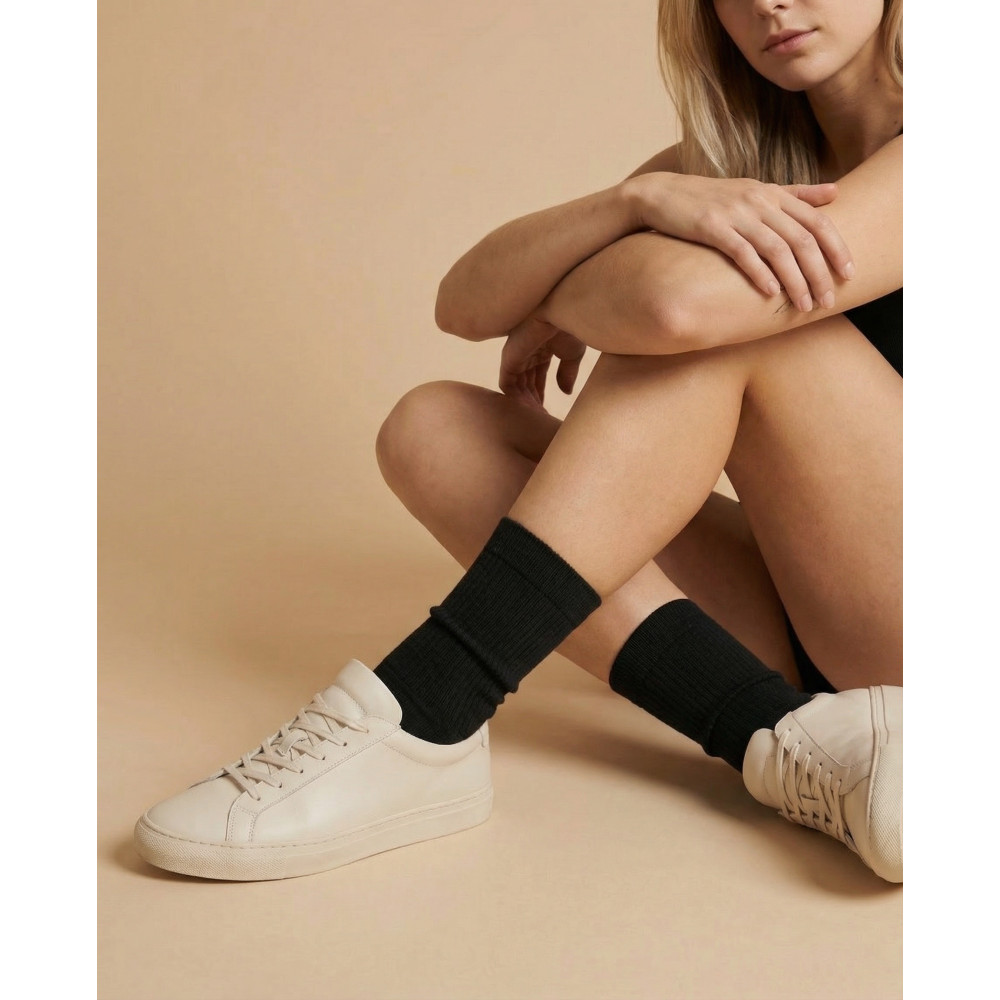 Ribbed Cotton Socks (2 White + 2 Black) 4