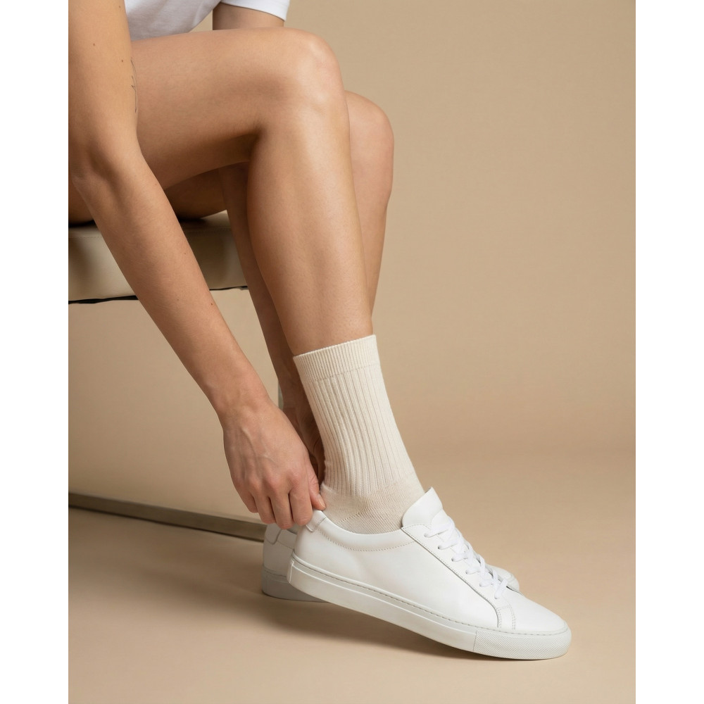 Ribbed Cotton Socks (2 White + 2 Black) 3