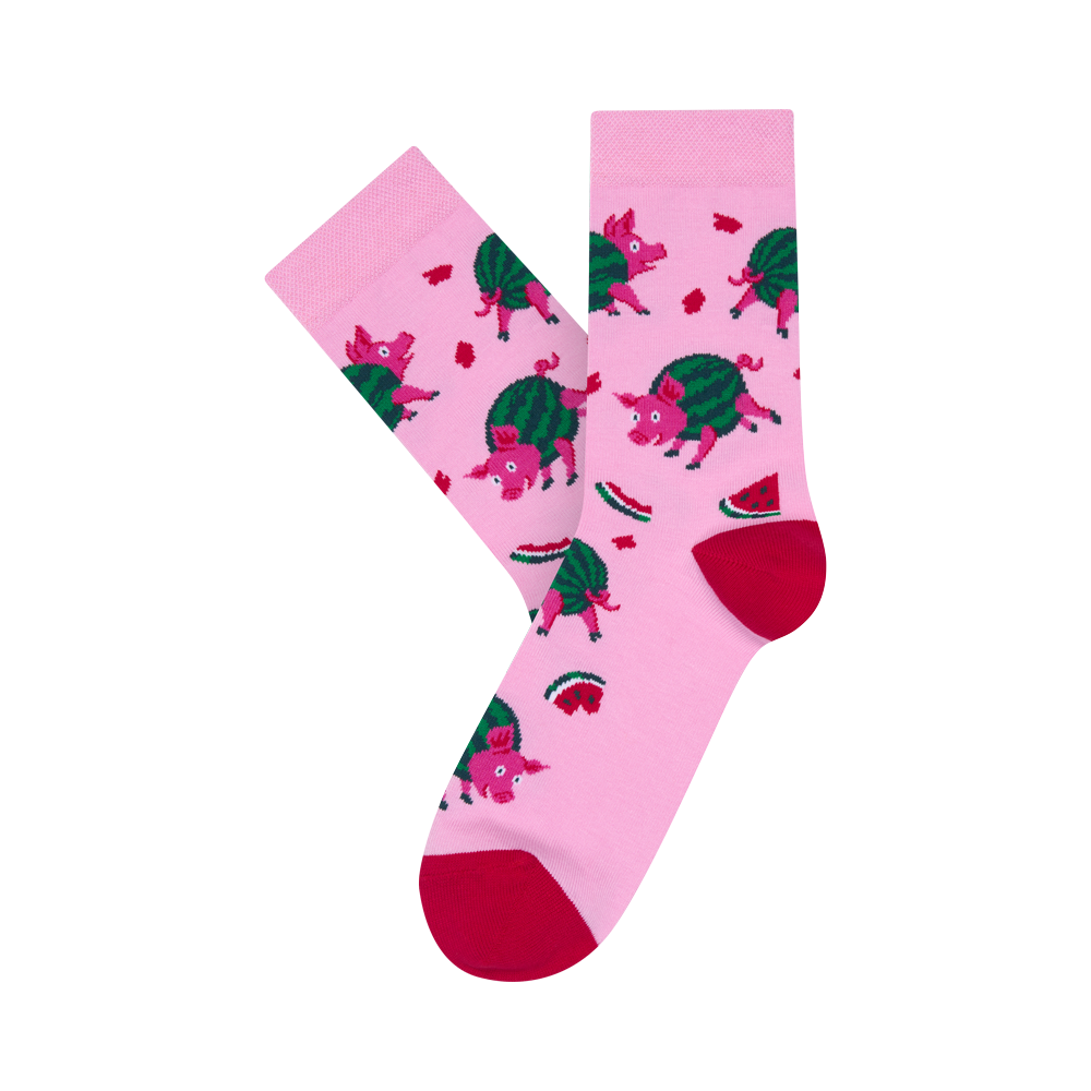 Men’s Watermelon Pig Socks – Cotton Pattern Socks 1