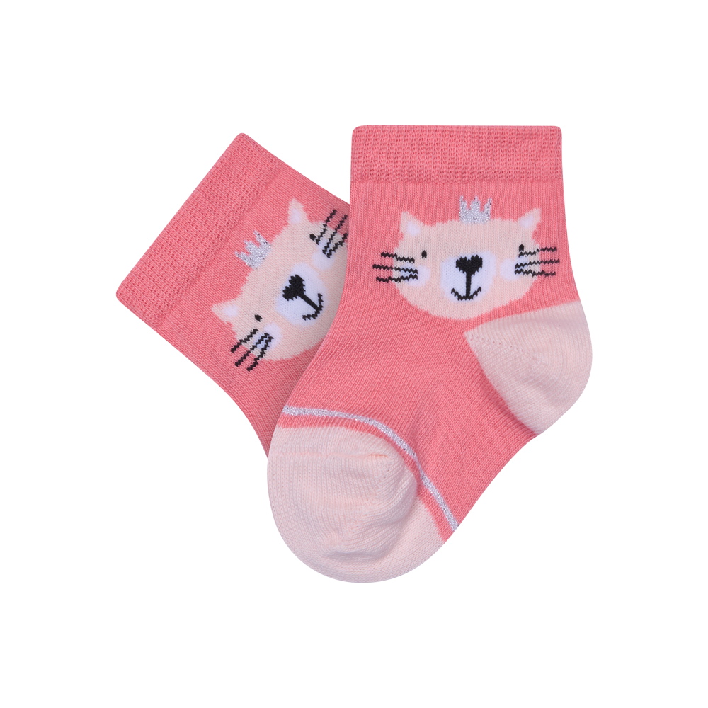 Baby cotton socks "Cat with a Crown" 1