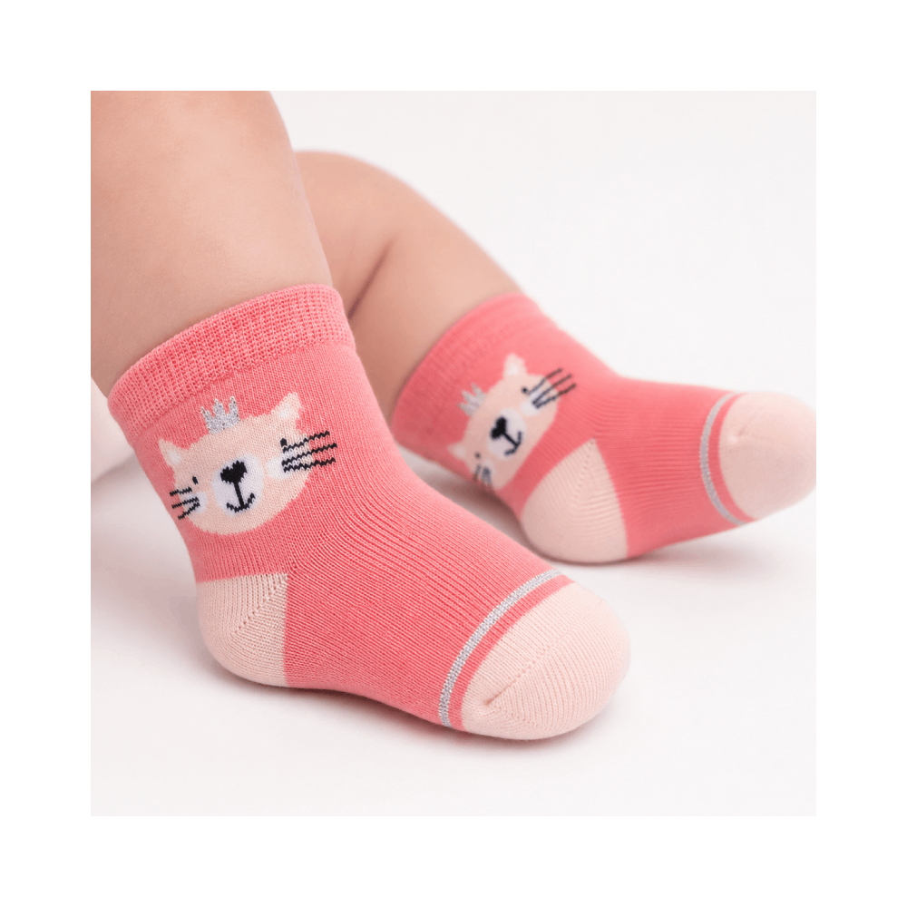 Baby cotton socks "Cat with a Crown" 2