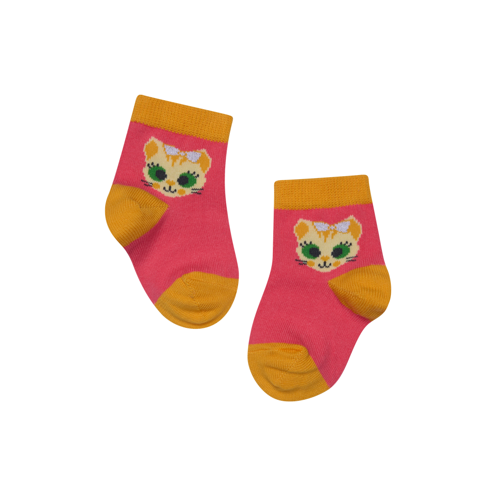 Baby cotton socks "Cat with a Bow" 1
