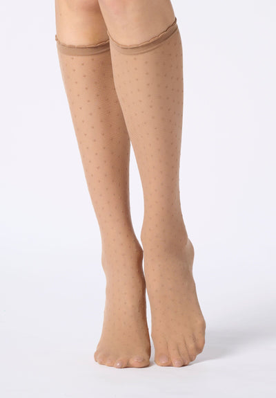 Kojinės OROBLU Micro Polka Dot Knee-High Socks Plumetis 30