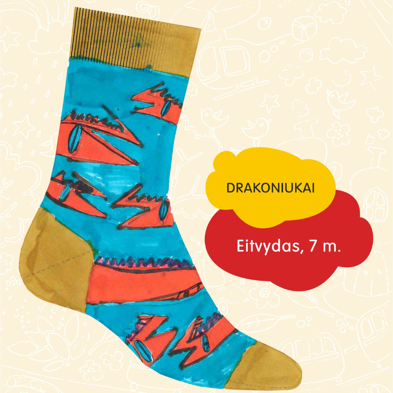 Vaikų kojinės „Drakoniukai“