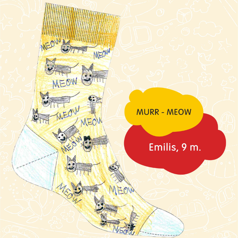Vaikų kojinės „Murr-Meow“